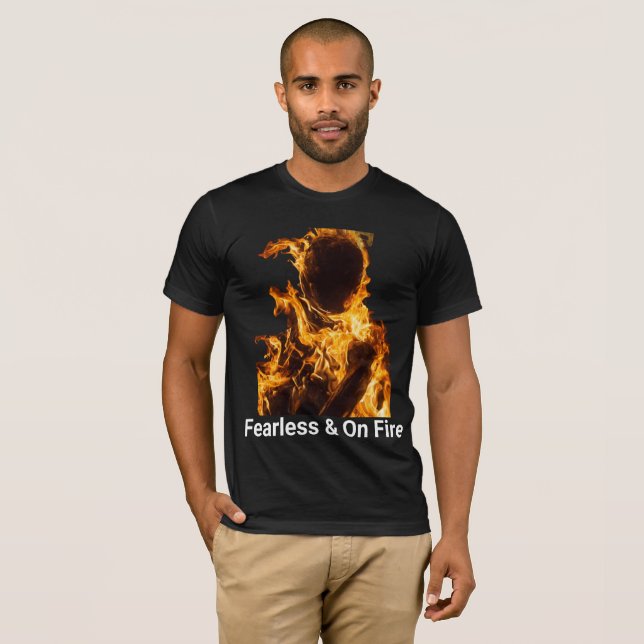 Camiseta Sem rosto e ao fogo - Camisa-T Gráfica Com Chama F (Frente Completa)