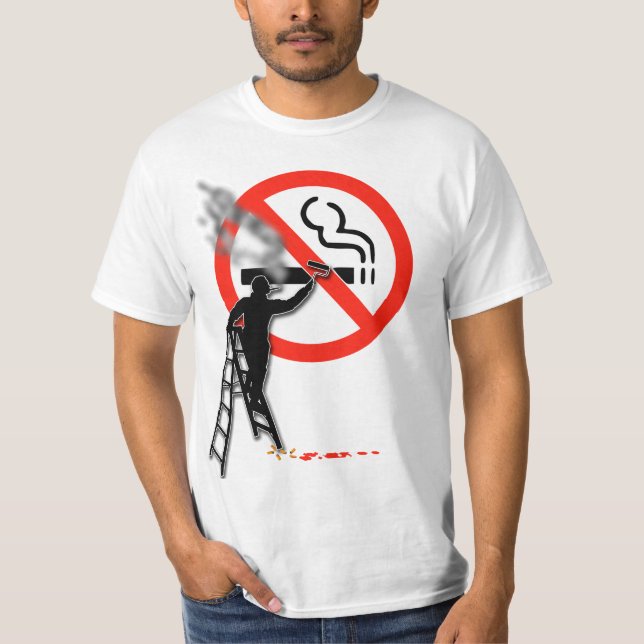 Camiseta Sem Símbolo de Fumagem...com o pintor fumando (Frente)