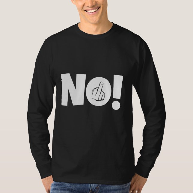 Camiseta Sem sinal de dedo médio, declaração provocatória (Frente)
