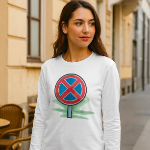Camiseta Sem Sinal de Estrada de Estacionamento Símbolo de