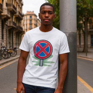 Camiseta Sem Sinal de Estrada de Estacionamento Símbolo de 