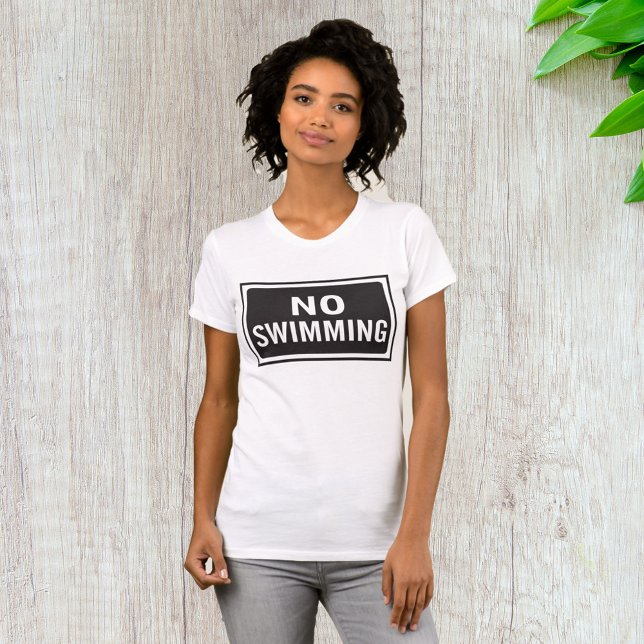 Camiseta Sem Sinal de Nadação Negrito e Branco (Criador carregado)