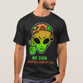 Camiseta Sem Sinal De Vida Inteligente - Engraçado Com Alie
