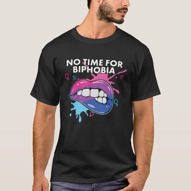 Camiseta Sem tempo para Biphobia Orgulho Bissexual GG (Frente)