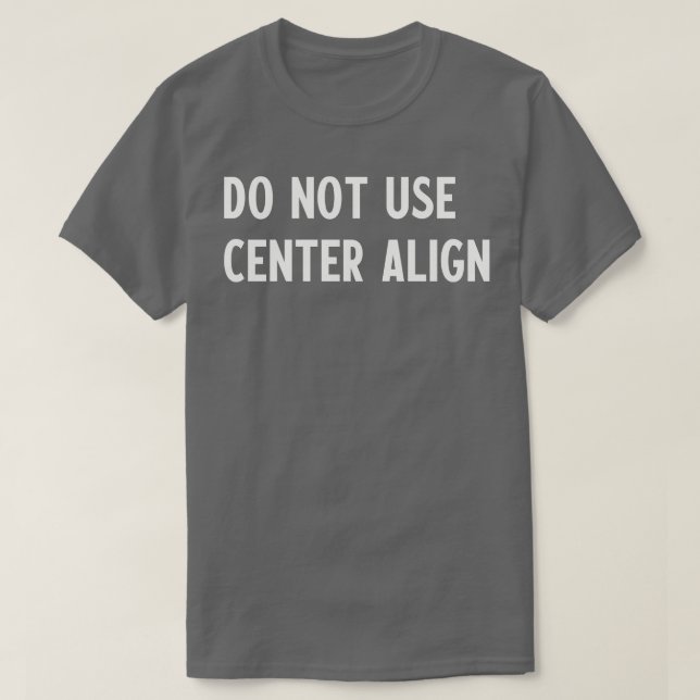 Camiseta sem tipografia de alinhamento central (Frente do Design)