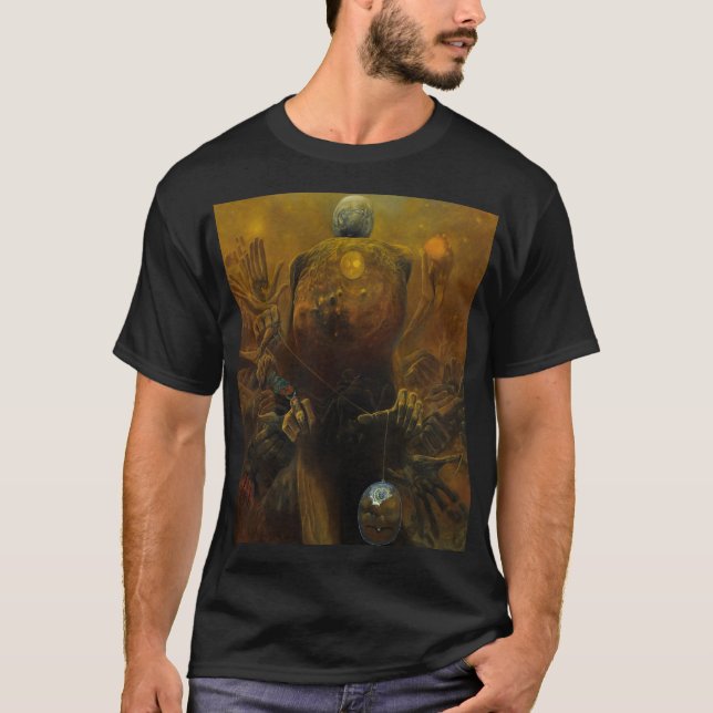 Camiseta Sem título (Deus) por Zdzislaw Beksinski (Frente)