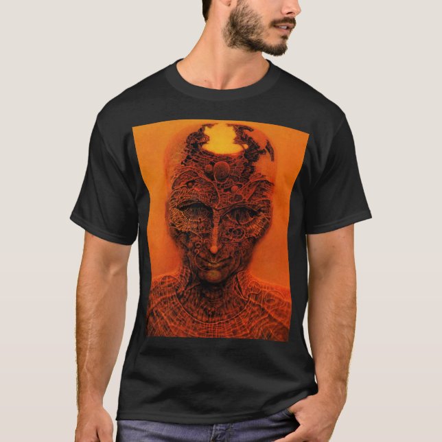 Camiseta Sem título (por trás da pele) por Zdzisław Beksińs (Frente)