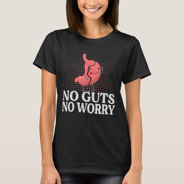 Camiseta Sem Tripulações Sem Preocupação Com Piadas Gástric (Frente)