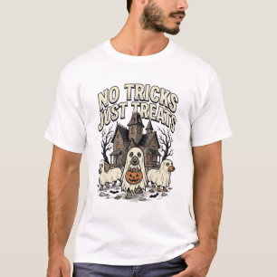 Camiseta Sem Truques Apenas Guloseimas Halloween Dachshund