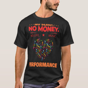 Camiseta Sem vida de música Desempenho Sarcástico Piada diz