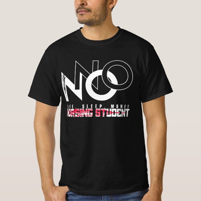 Camiseta Sem Vida, Dormir, Enfermeiro De Dinheiro (Frente)