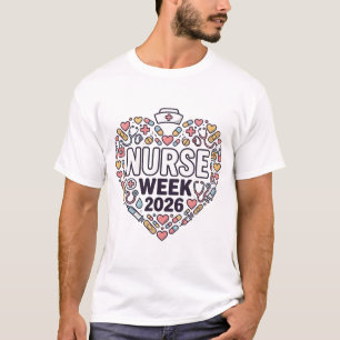 Camiseta Semana da Enfermagem 2026 Ícones de Enfermagem do 