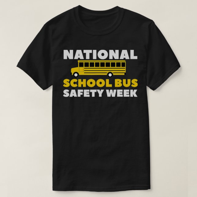 Camiseta Semana de Segurança do Ônibus Escolar Nacional (Frente do Design)
