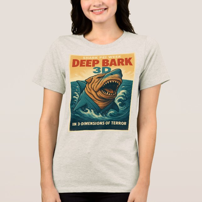 Camiseta Semana de Shark Pei: Latido Profundo 3D (Frente)