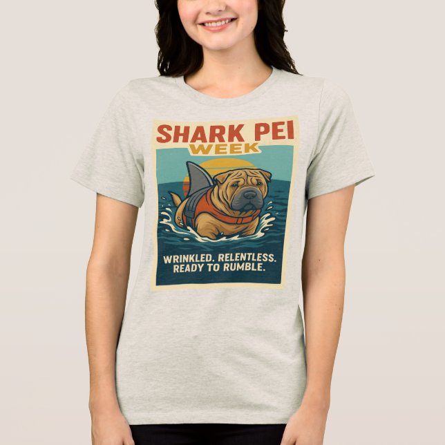 Camiseta Semana de Shark Pei: Pronto para Rumbir (Frente)
