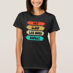 Camiseta Semana do Laboratório 2023 Comer Dormir Trabalho d