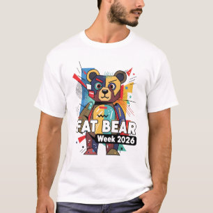 Camiseta Semana do Urso Gordo 2026 Gráfico da Natureza Vida