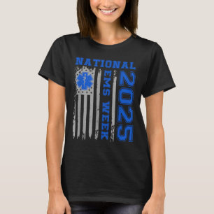 Camiseta Semana Nacional Ems 2025 Bandeira EUA Emergência M