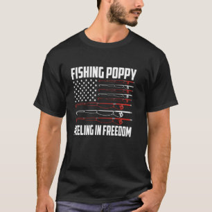 Camiseta Semeando Papoula 4 de Julho Bandeira dos EUA Pesca
