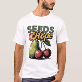 Camiseta Sementes de Esperança de Cereja de Pera-Cristã Ret