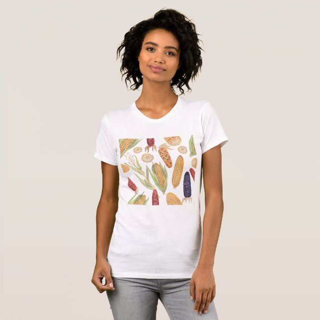 Camiseta Sementes de milho e milho (Frente Completa)