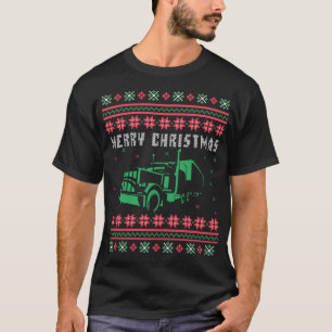 Camiseta Semi Truck Ugly Christmas Sweater