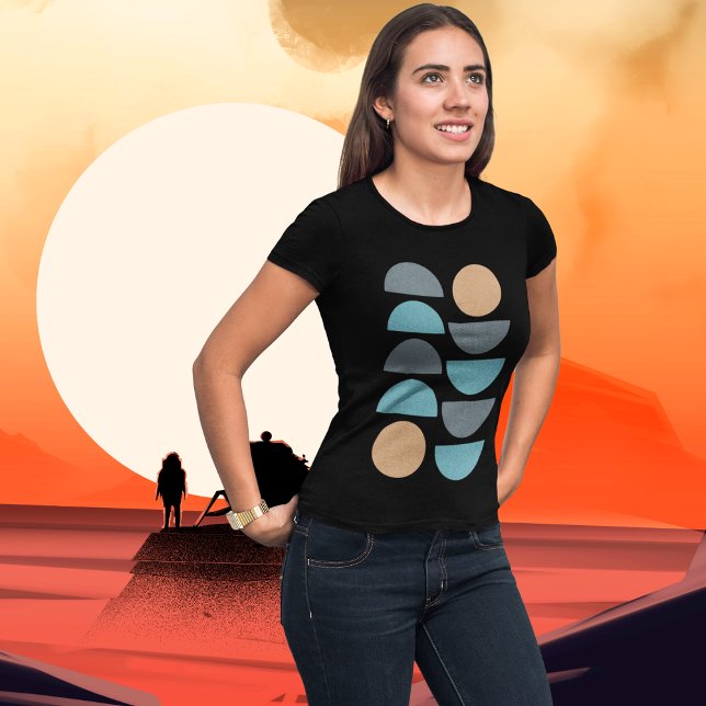 Camiseta Semicírculo de Boho Mínimo (Mid century Boho style minimal semicircle art.)