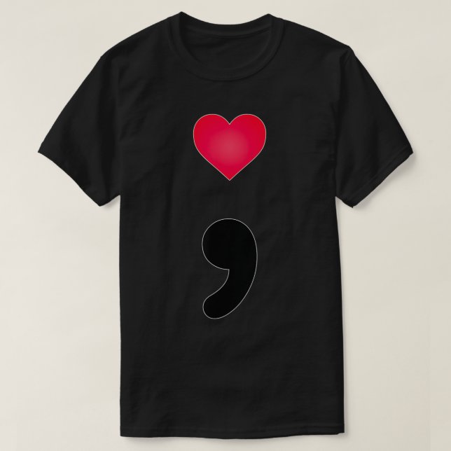 Camiseta Semicolão de Sensibilização para a Saúde Mental co (Frente do Design)