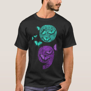 Camiseta Semicolon Butterflies de Sensibilização para o Sui