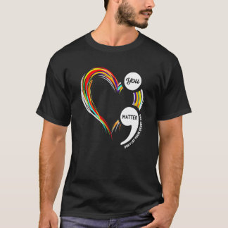 Camiseta Semicolon Heart Cute End The Stigma Mental Health