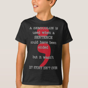 Camiseta Semicolon Suicida Prevenção Sensibilizar Minha His
