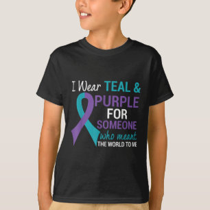 Camiseta Semicolon Teal & Fita Roxa Suicida Awarene