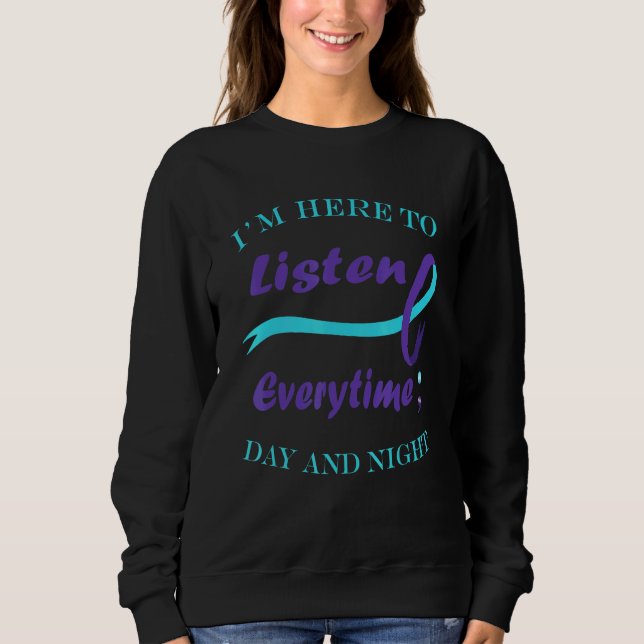 Camiseta Semicolon Teal Purple Ribbon (Frente)
