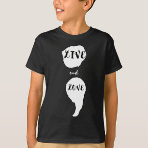 Camiseta Semicolon Vive E Ama A Consciência Do Suicídio Por