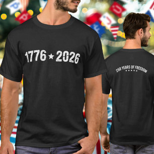 Camiseta Semiquincentenário 1776 a 2026 Números Brancos
