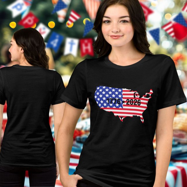 Camiseta Semiquincentenário Bandeira dos EUA de 1776 a 2026 (Criador carregado)