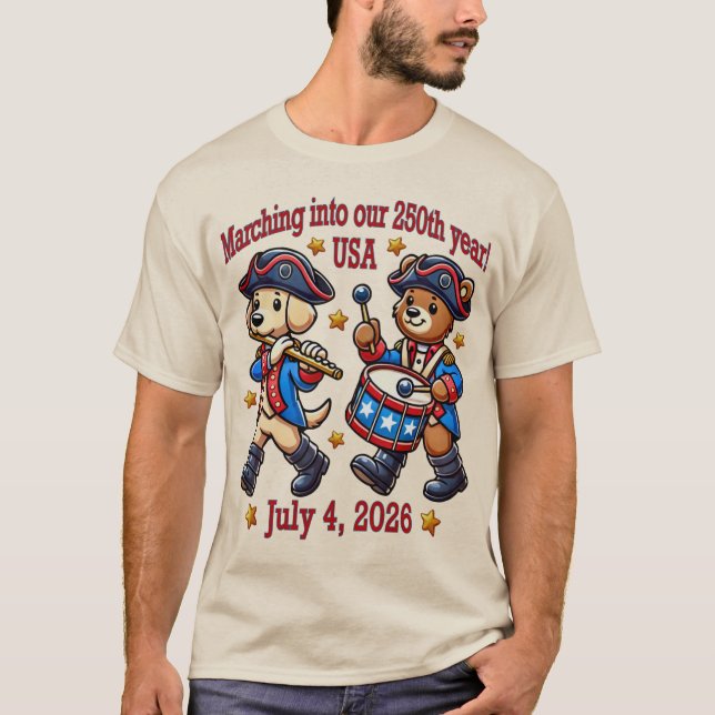 Camiseta Semiquinentenário do 250º aniversário dos EUA (Frente)