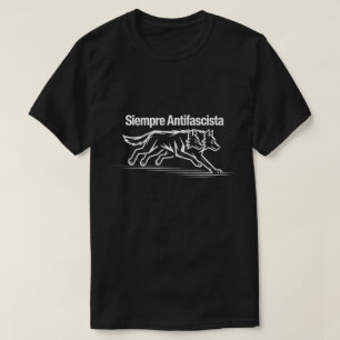 Camiseta Sempre Antifascista Radical Lobo Protesto Político