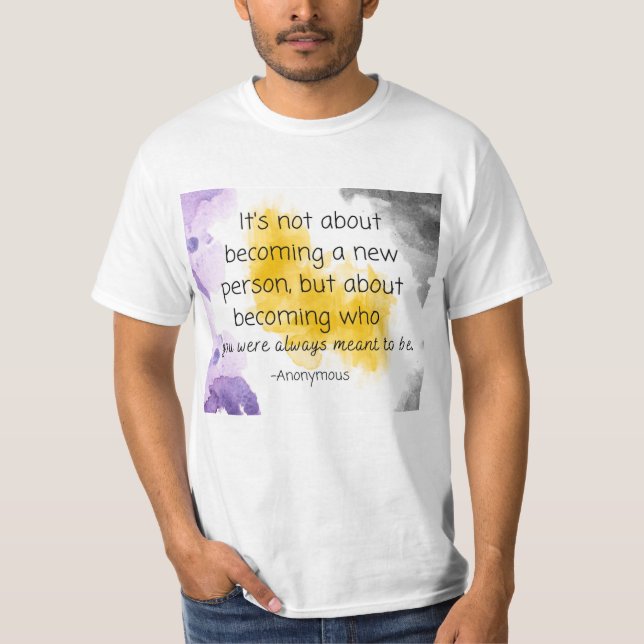 Camiseta Sempre destinado a ser - cores de orgulho não biná (Frente)