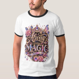 Camiseta Sempre Escolha o Design de Cristal Brilhante Mágic