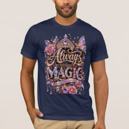 Camiseta Sempre Escolha o Design de Cristal Brilho Mágico