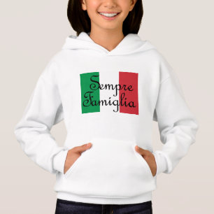 Camiseta Sempre Famiglia e cores da bandeira italiana