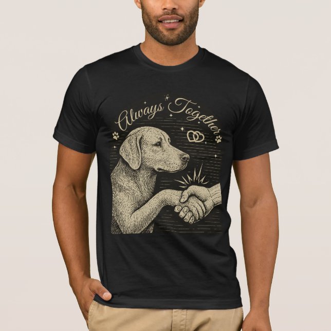 Camiseta Sempre Juntos" Amizade de Cães Vintage (Frente)