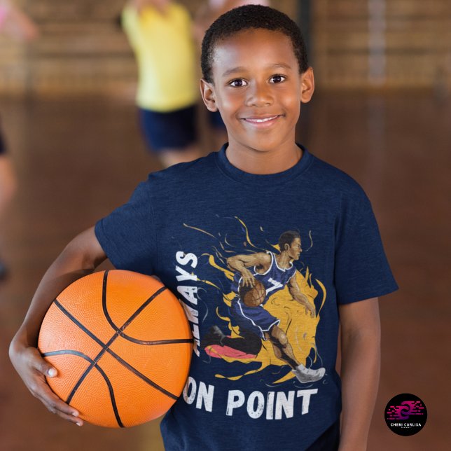 Camiseta Sempre no Ponto de Basquete (Confidence up top. Control in the game. Always on point.)