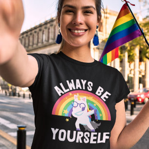 Camiseta Sempre seja você mesmo orgulho lgbtq arco-íris u