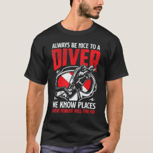Camiseta Sempre Simpático Com Um Mergulhador   Mergulho Ban