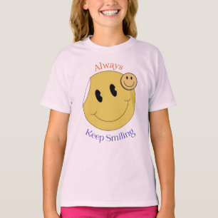 Camiseta Sempre Sorria 😊 Citação Positiva Fofa Desenho