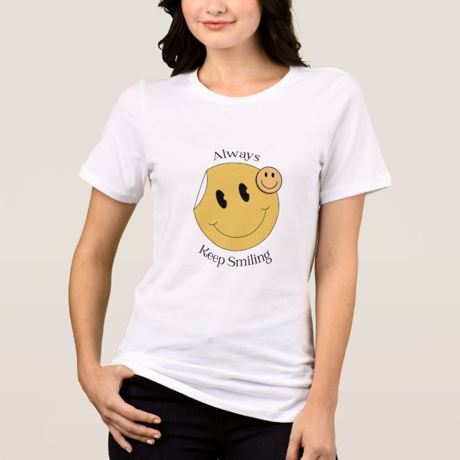 Camiseta Sempre Sorria - Rosto Sorridente Fofo (Frente)