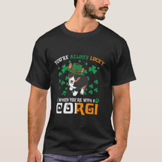 Camiseta Sempre Sortudo Com Um Truolor De Cachorro