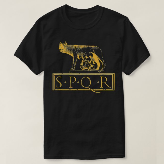 Camiseta Senado Roma Antiga do SPQR Lupa Capitolina (Frente do Design)